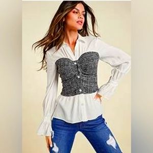 Tweed Bustier Blouse
